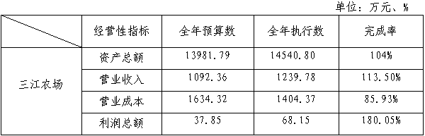 主要经营指标完成情况 主要经营指标完成情况