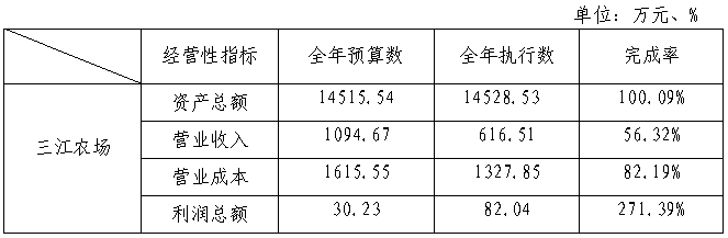 主要经营指标完成情况 主要经营指标完成情况